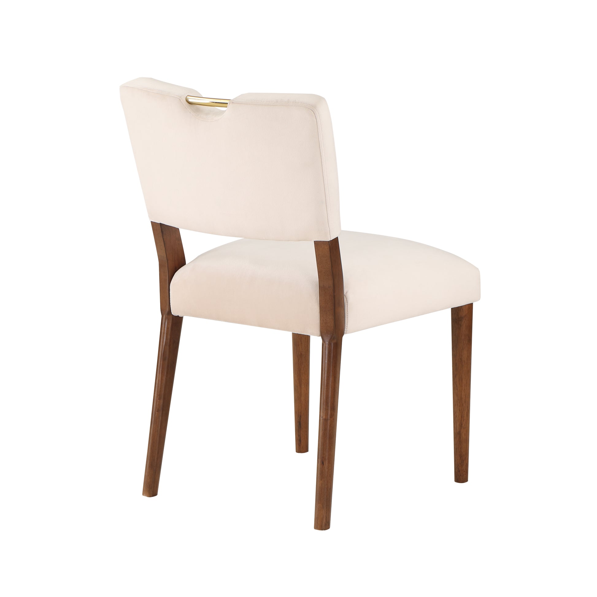 Bryson Sea Oat Velvet Dining Chair Set Of 2 Beige Foam Solid Wood