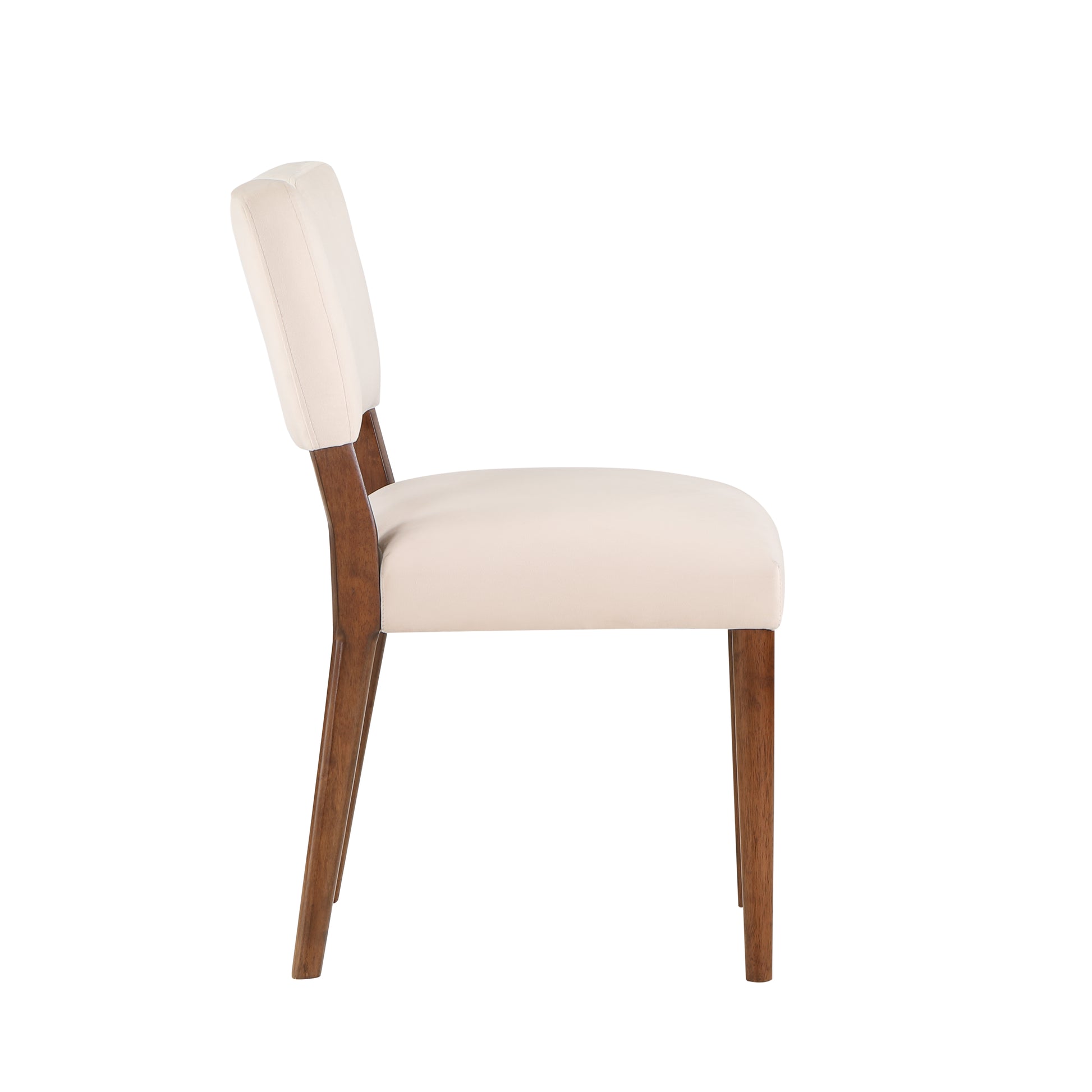 Bryson Sea Oat Velvet Dining Chair Set Of 2 Beige Foam Solid Wood