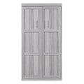 Twin Size Murphy Bed, Can Be Folded Into A Cabinet, Gray Twin Box Spring Not Required Grey Murphy Solid Wood Mdf