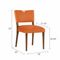 Bryson Burnt Orange Velvet Dining Chair Set Of 2 Orange Foam Solid Wood