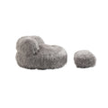 Coolmore Bean Bag Chair, Floor Sofa With Handle,Accent Sofa Chair With Ottoman For Gaming Reading Relaxing Gray Gray Plush