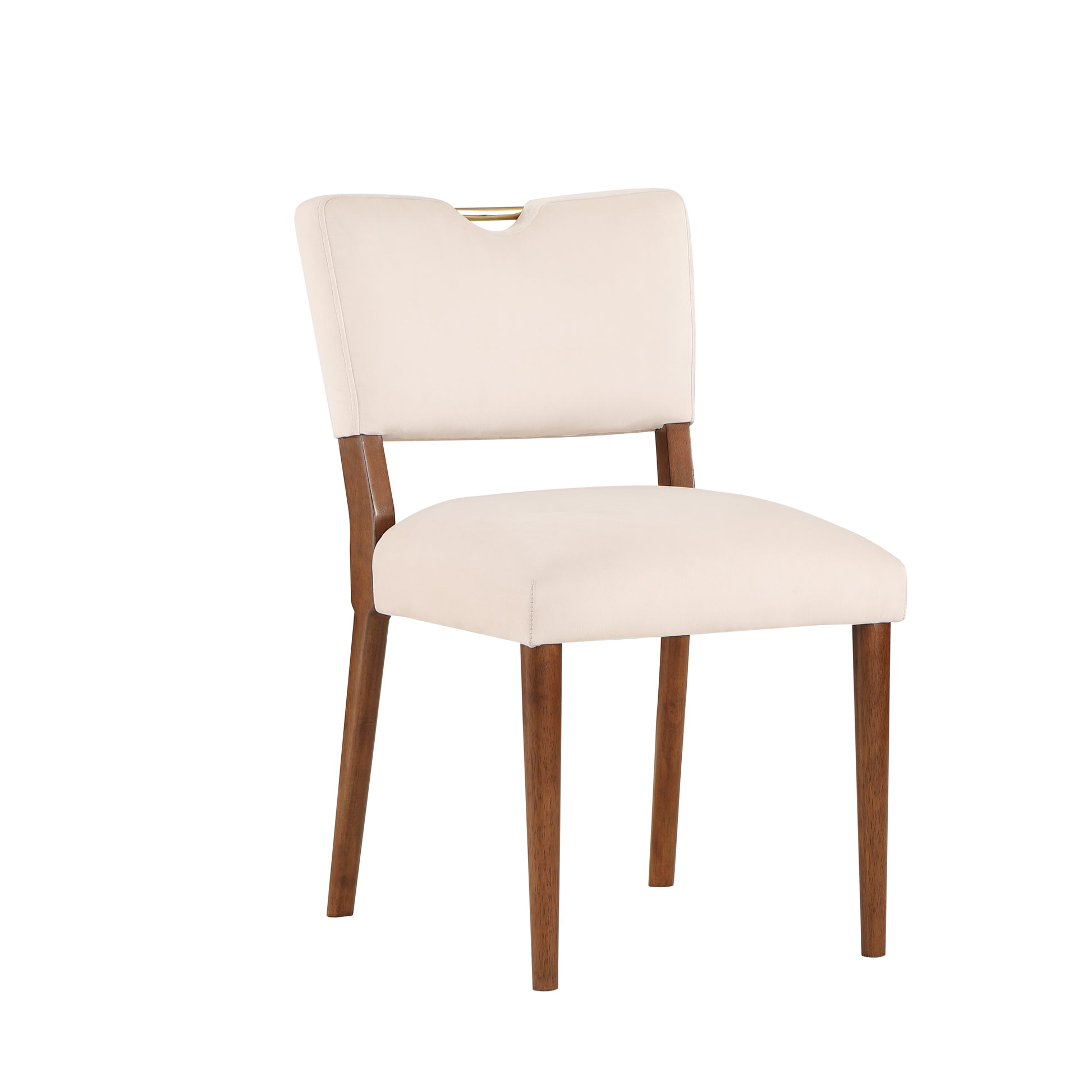 Bryson Sea Oat Velvet Dining Chair Set Of 2 Beige Foam Solid Wood