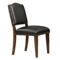 Dahlia Brown Faux Leather Dining Chair With Nail Heads Set Of 2 Brown Foam Solid Wood