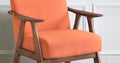 Contemporary Design 1Pc Counter Height Chair Stylish Durable Wooden Orange Color Fabric Upholstery Cushioned Seat Backrest Home Furniture Orange Dining Room Contemporary Wood