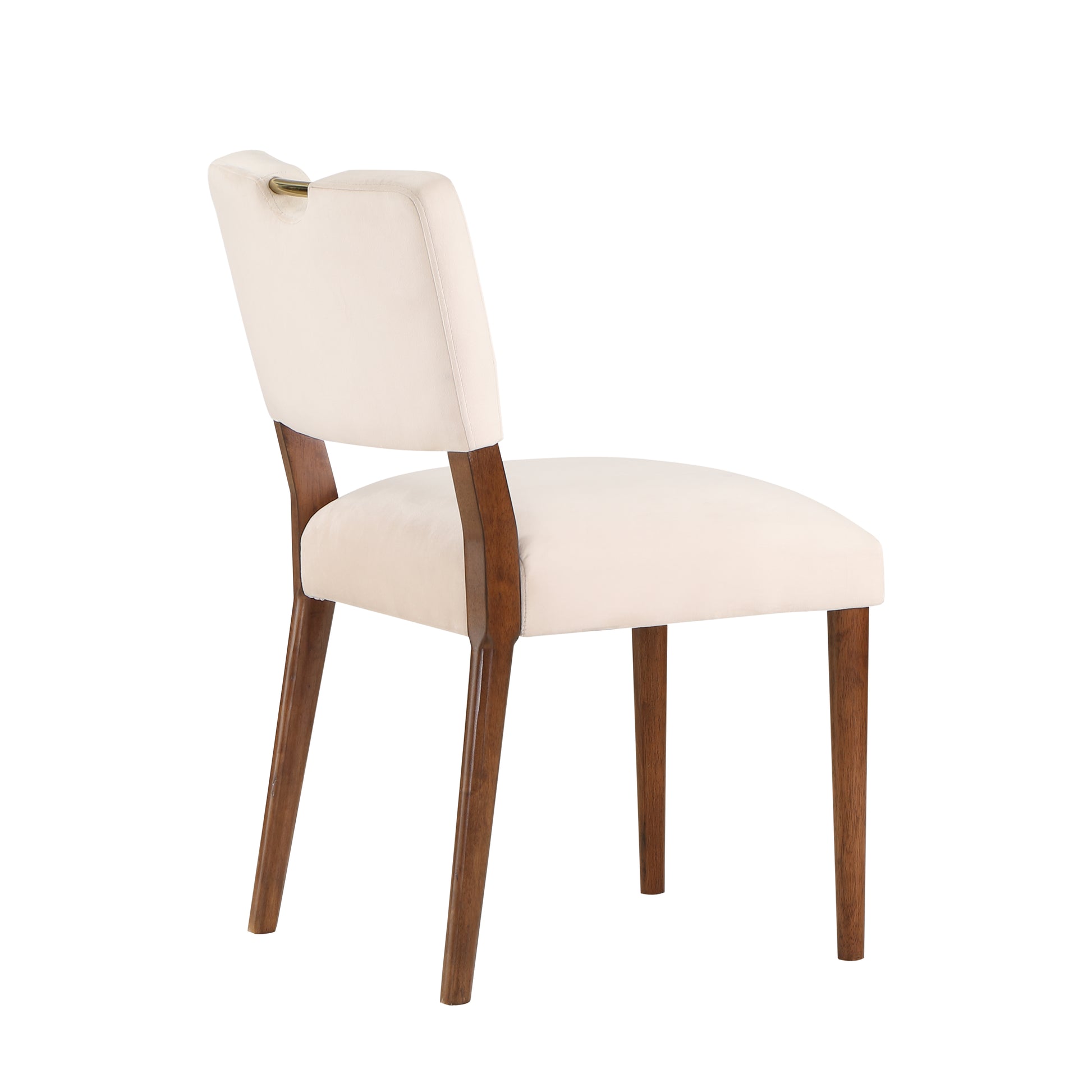 Bryson Sea Oat Velvet Dining Chair Set Of 2 Beige Foam Solid Wood