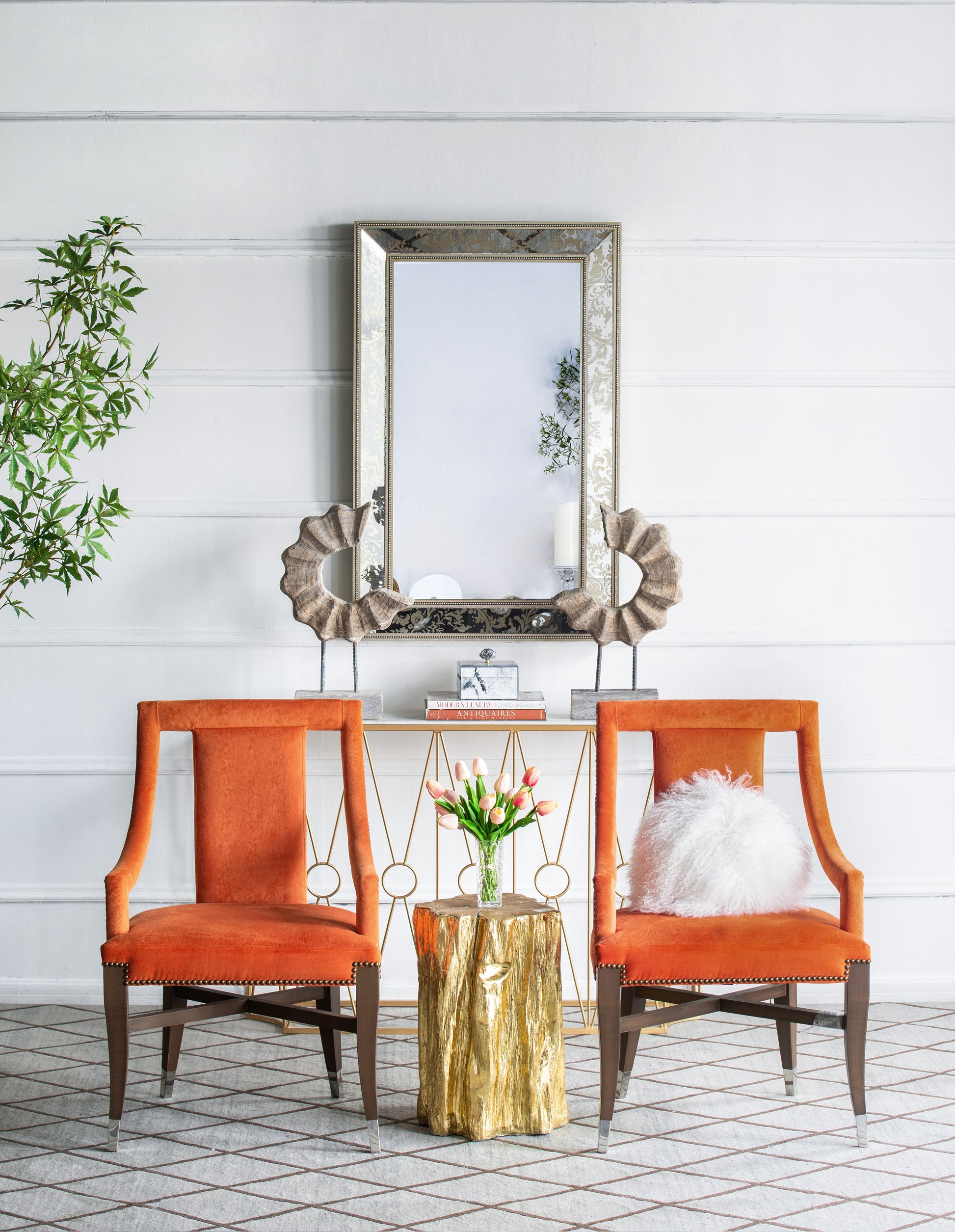 Modern Accent Chair Dining Chairs, Accent Chair For Living Room Dining Room Kitchen, 23" X 24" X 36" Orange Orange Wood