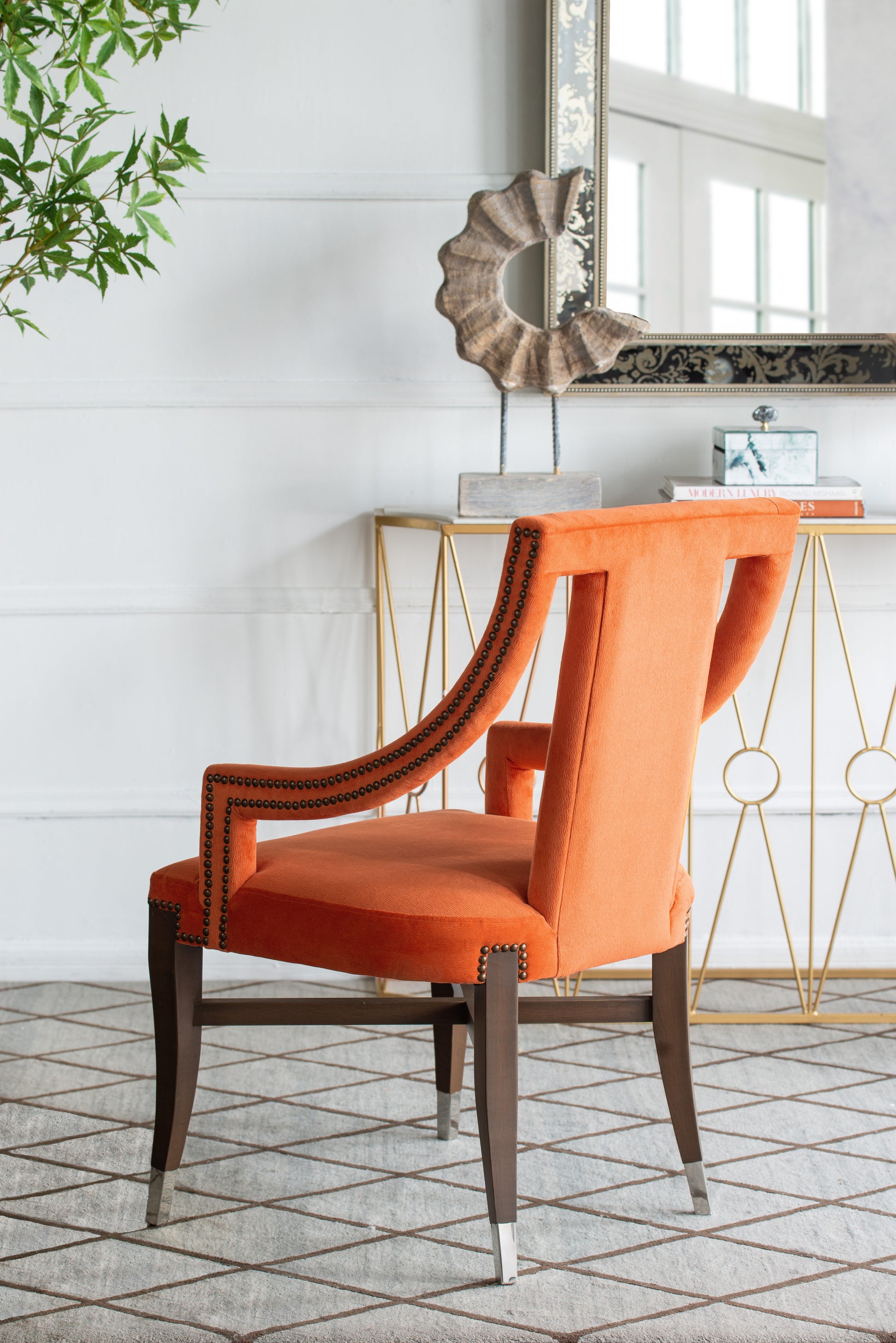 Modern Accent Chair Dining Chairs, Accent Chair For Living Room Dining Room Kitchen, 23" X 24" X 36" Orange Orange Wood
