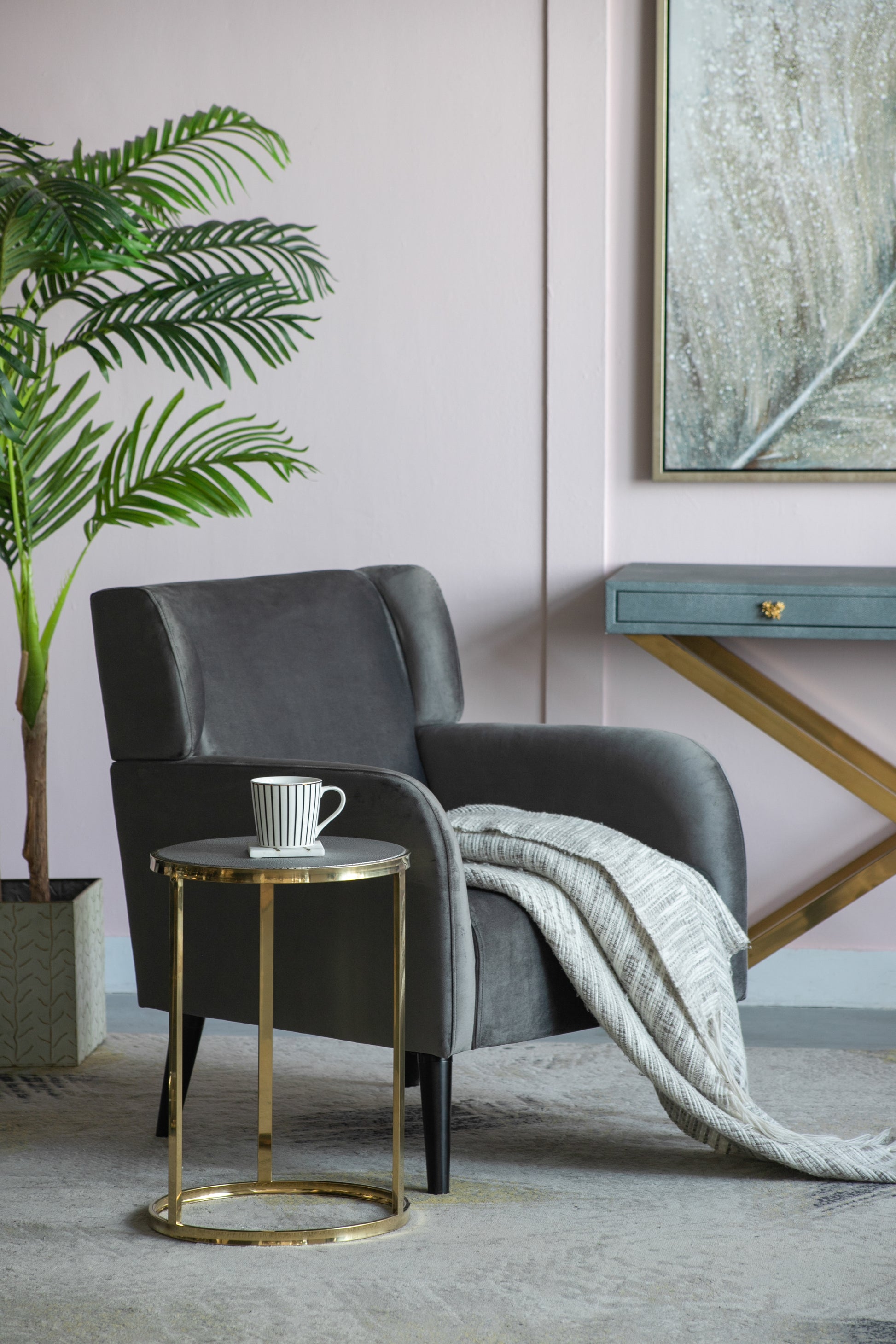 Gray Accent Chair, Fabric Upholstered Comfy Reading Armchair For Living Room, Bedroom Single Seat Sofa Chair, 27" X 31" X 33" Gray Wood