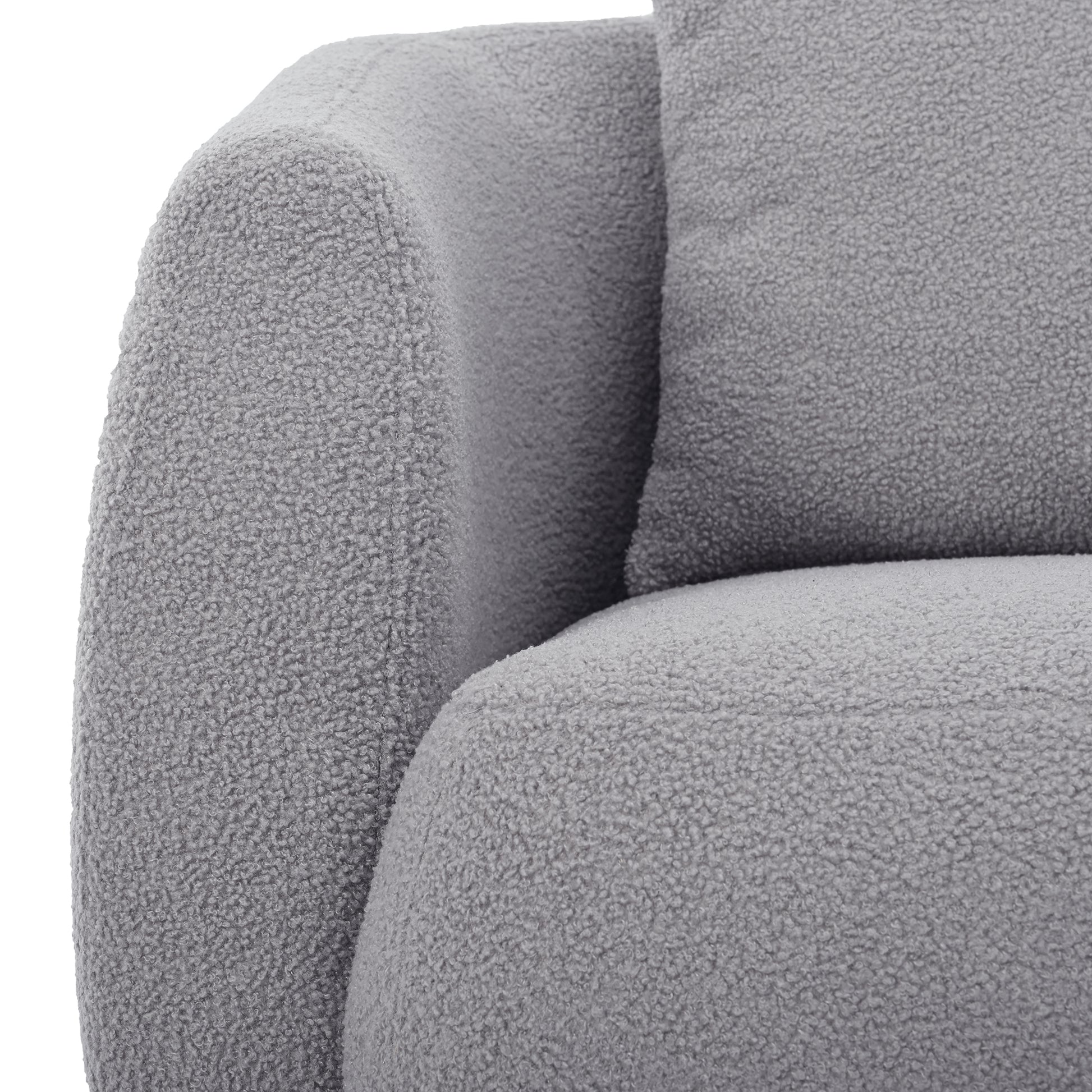 Upholstered Chair,Modern Arm Chair For Living Room And Bedroom,With 1 Pillow Grey Polyester