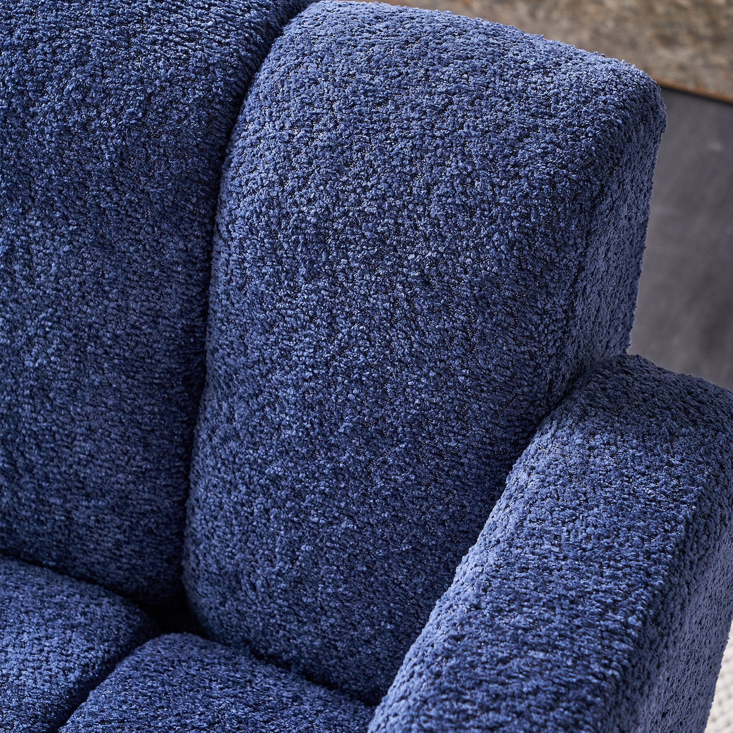 31.10" Wide Boucle Upholstered Accent Chair navy-primary living space-modern-fiber foam and