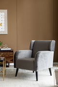 Gray Accent Chair, Fabric Upholstered Comfy Reading Armchair For Living Room, Bedroom Single Seat Sofa Chair, 27