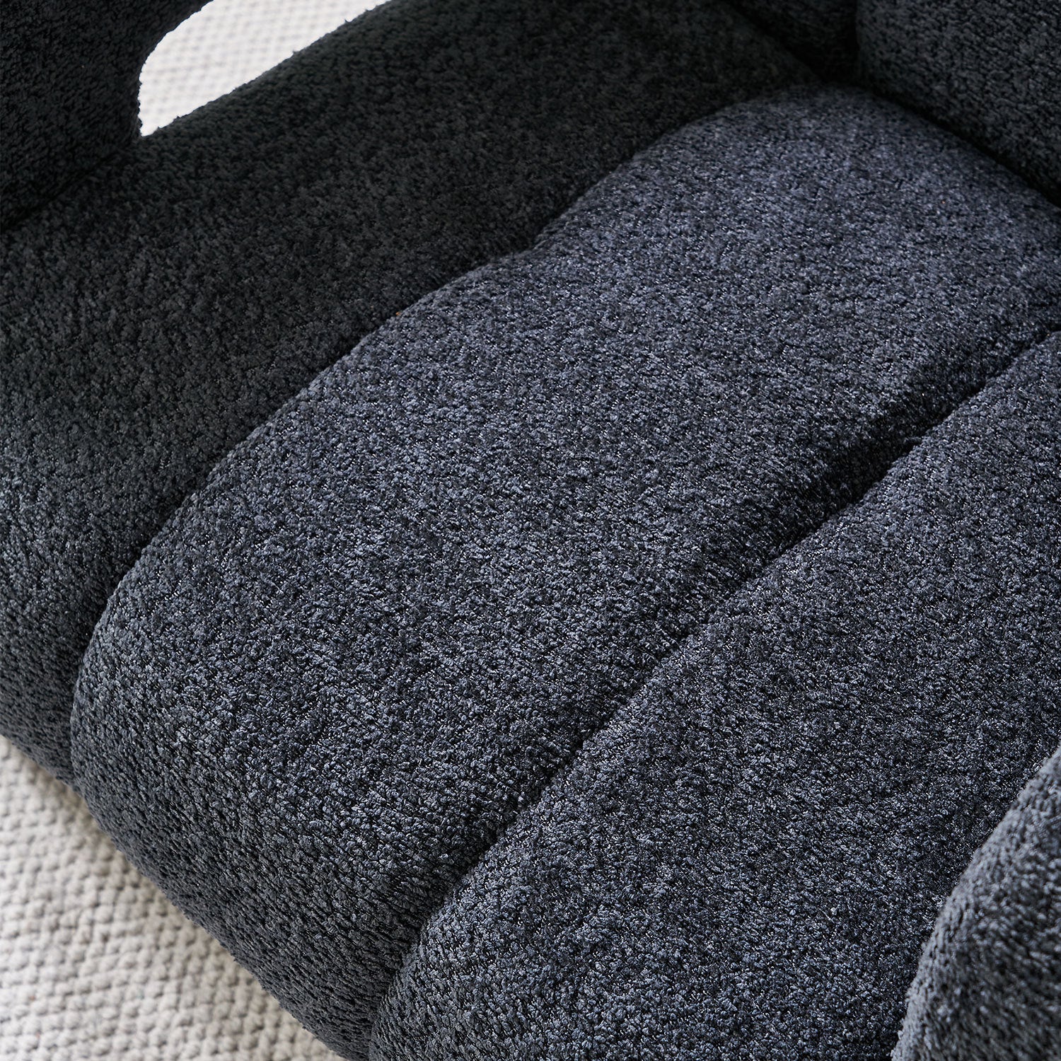 31.10" Wide Boucle Upholstered Accent Chair Dark Grey Primary Living Space Modern Fiber Foam And Polyester Fiber Pad Boucle