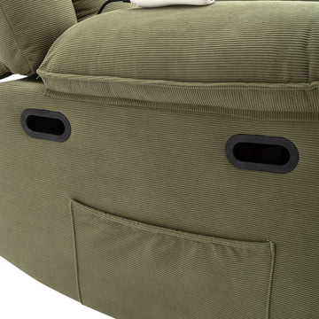 Massage Recliner,Power Lift Chair For Elderly With Adjustable Massage And Heating Function,Recliner Chair With Infinite Position And Side Pocket For Living Room ,Green Green Foam Corduroy