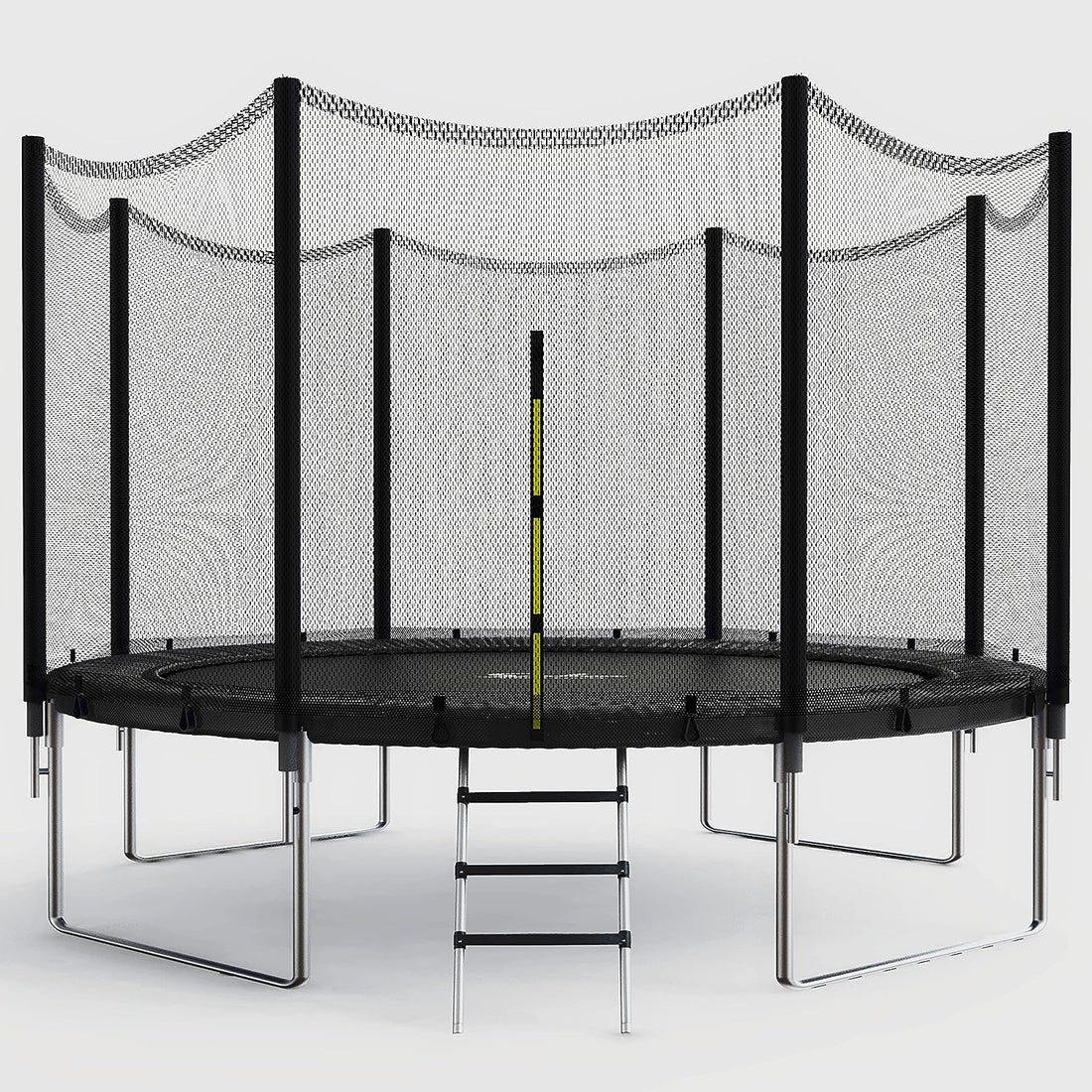 Simple Deluxe Trampoline For Kids With Safety Enclosure Net 14Ft Wind Stakes Simple Deluxe 400Lbs Weight Capacity Outdoor Backyards Trampolines With Non Slip Ladder For Children Adults Family, Black Black Polypropylene