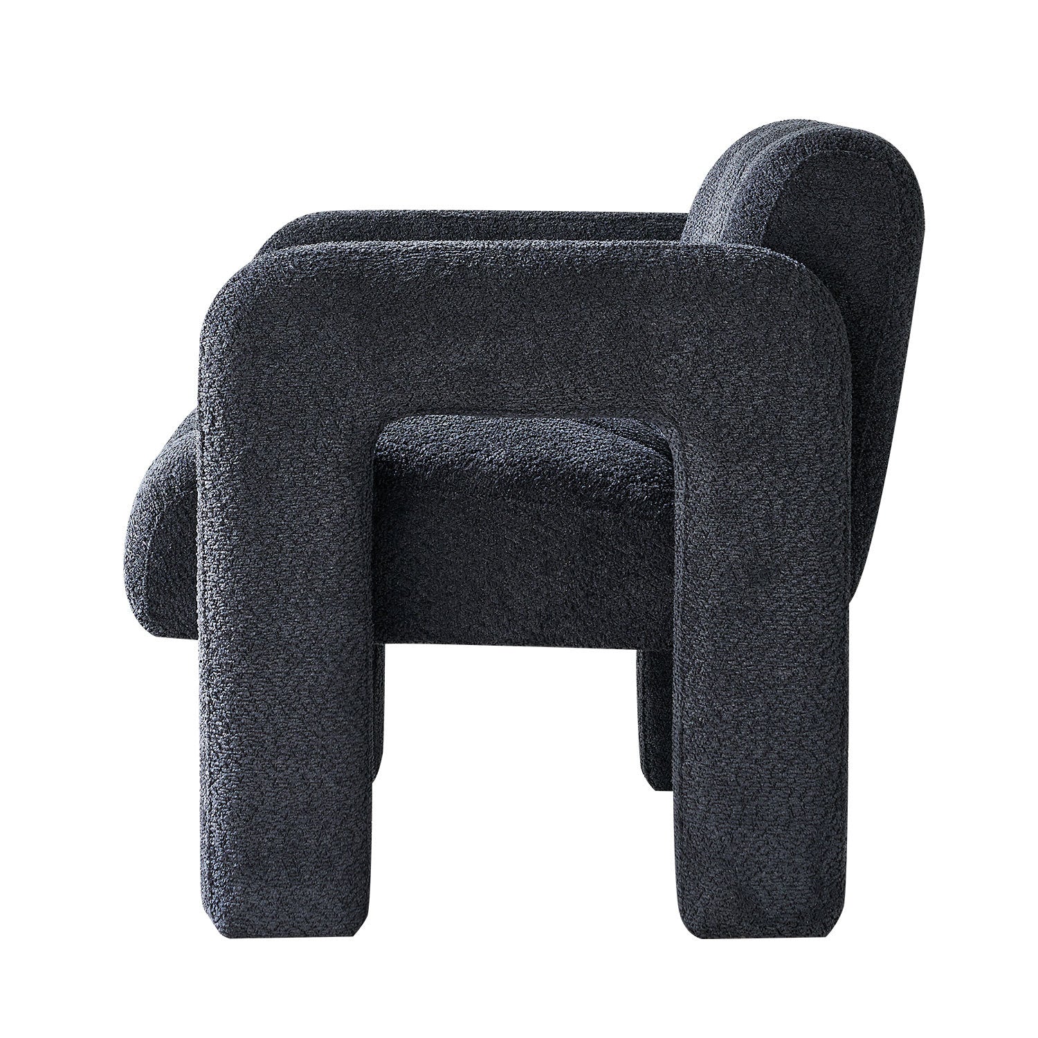 31.10" Wide Boucle Upholstered Accent Chair dark grey-primary living space-modern-fiber foam