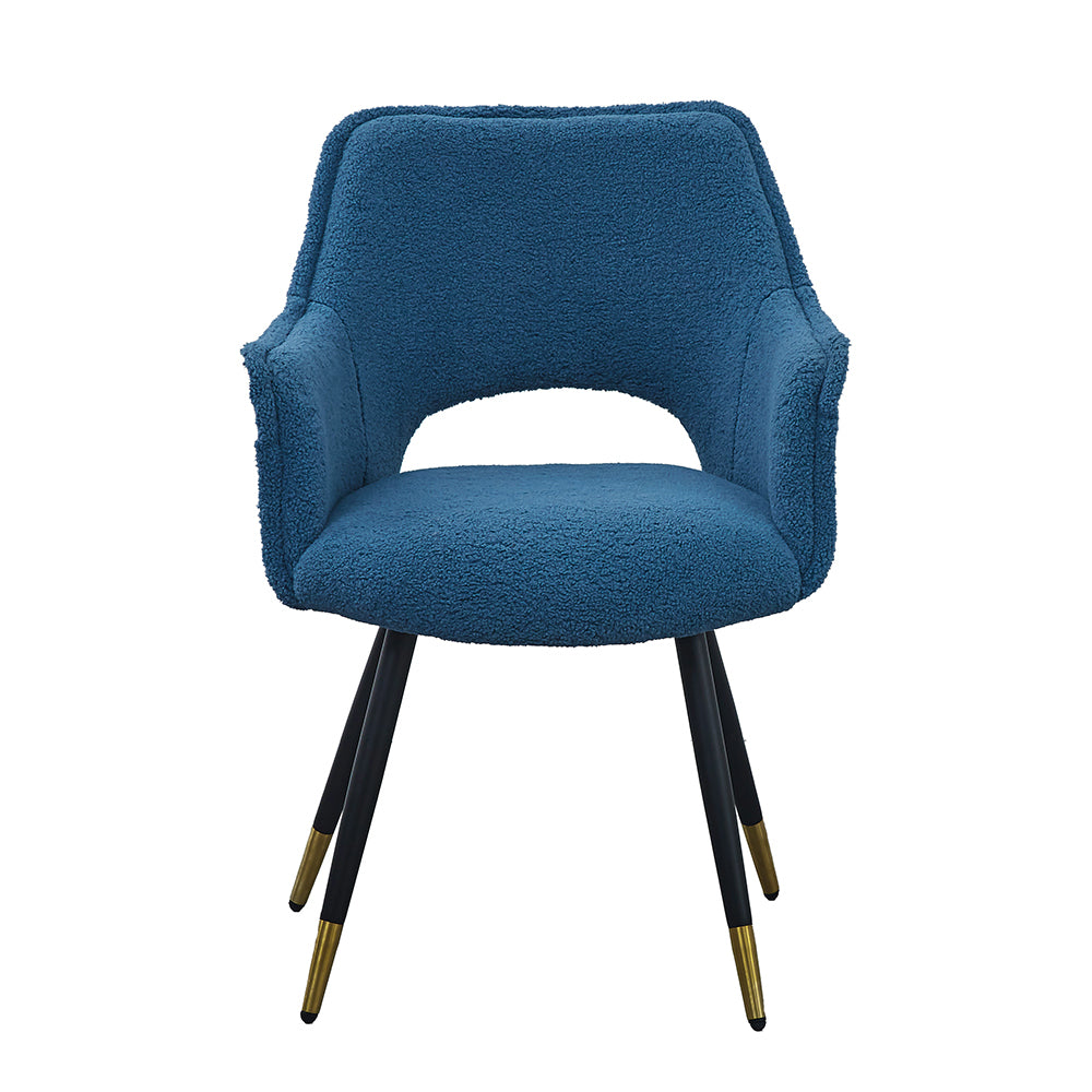 Set of 2 Blue Fabric Side Chair, Living Room