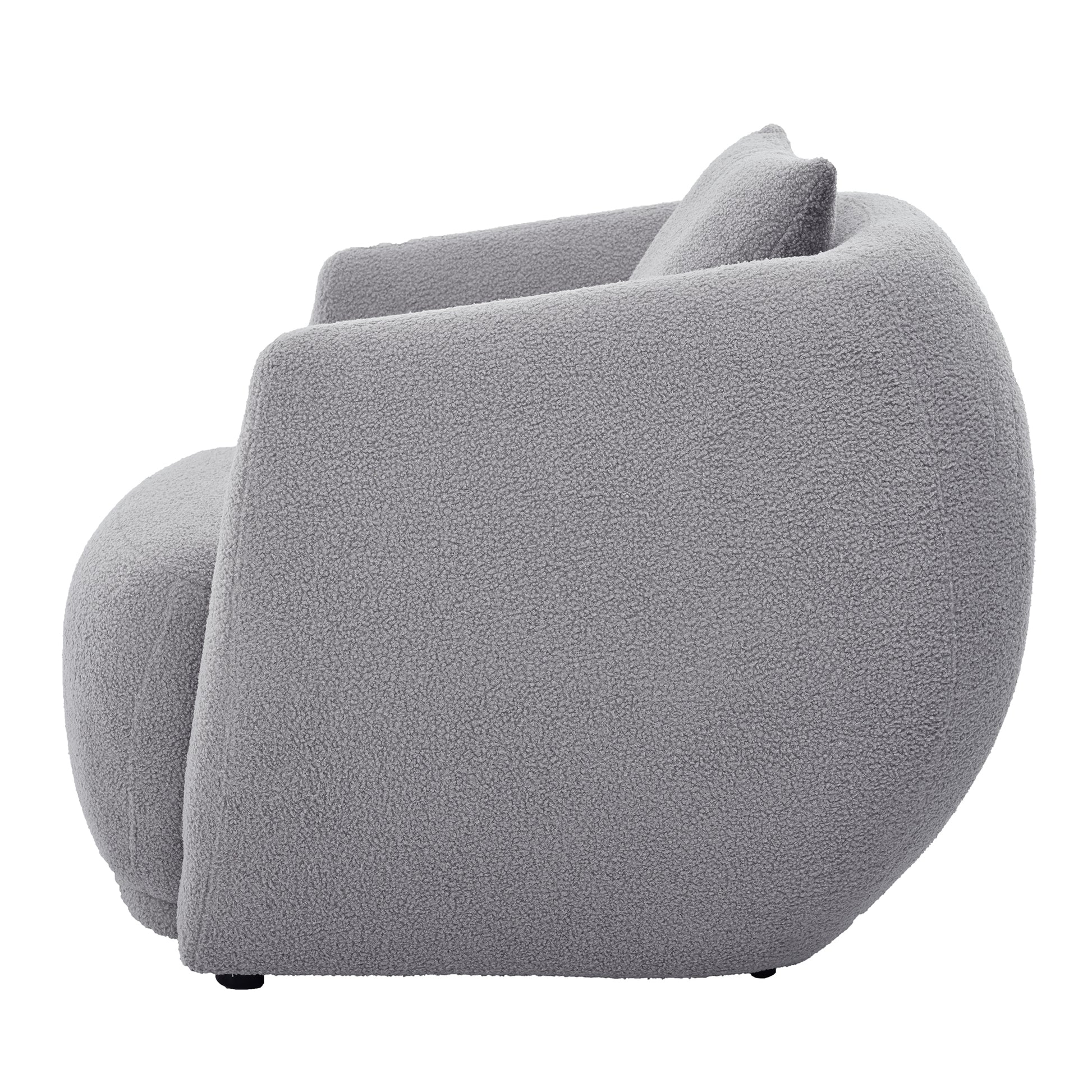Upholstered Chair,Modern Arm Chair For Living Room And Bedroom,With 1 Pillow Grey Polyester