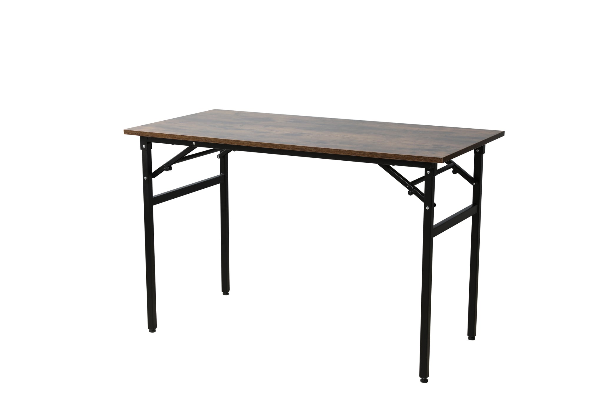 Folding table desk 31.5x15.7 inches computer black brown-mdf+steel