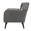 Gray Accent Chair, Fabric Upholstered Comfy Reading Armchair For Living Room, Bedroom Single Seat Sofa Chair, 27