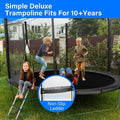 Simple Deluxe Recreational Trampoline With Enclosure Net,Wind Stakes, 12Ft Outdoor Trampoline For Kids And Adults Family Happy Time, Astm Approved 12Ft Blue Black Polypropylene