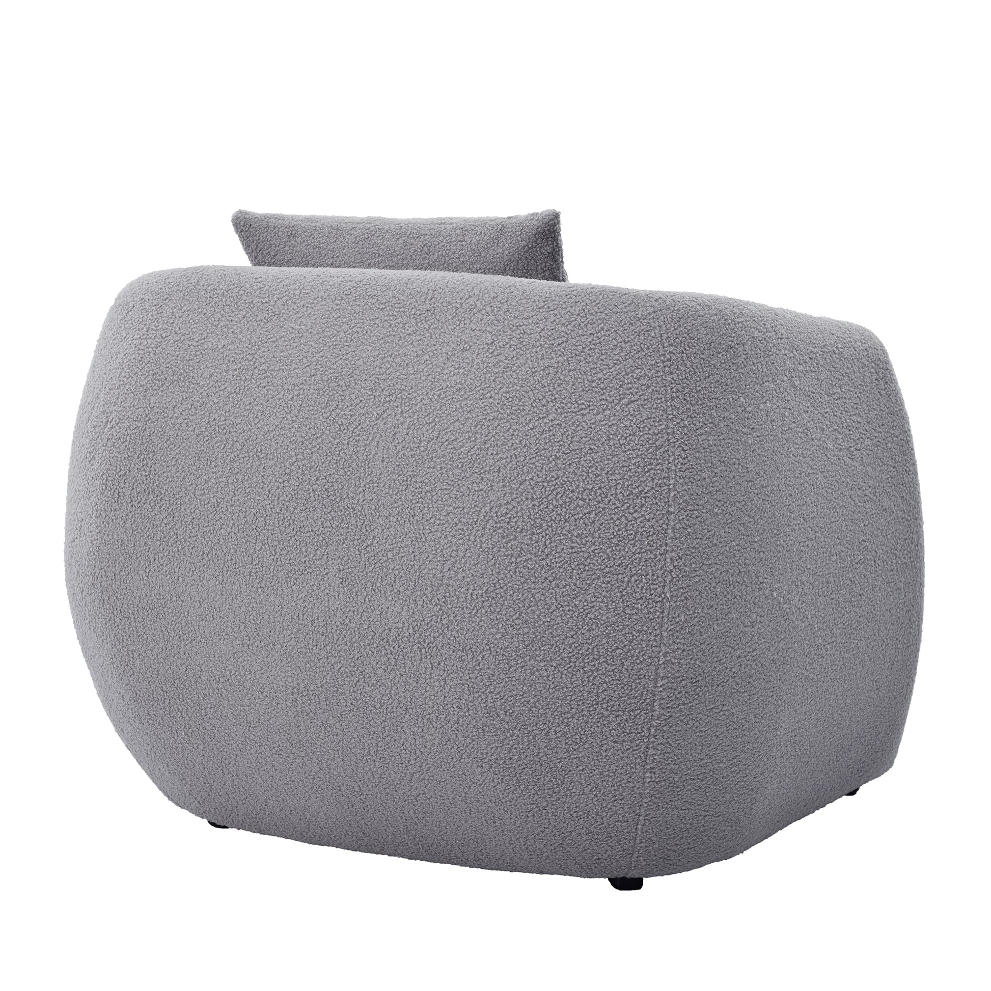 Upholstered Chair,Modern Arm Chair For Living Room And Bedroom,With 1 Pillow Grey Polyester