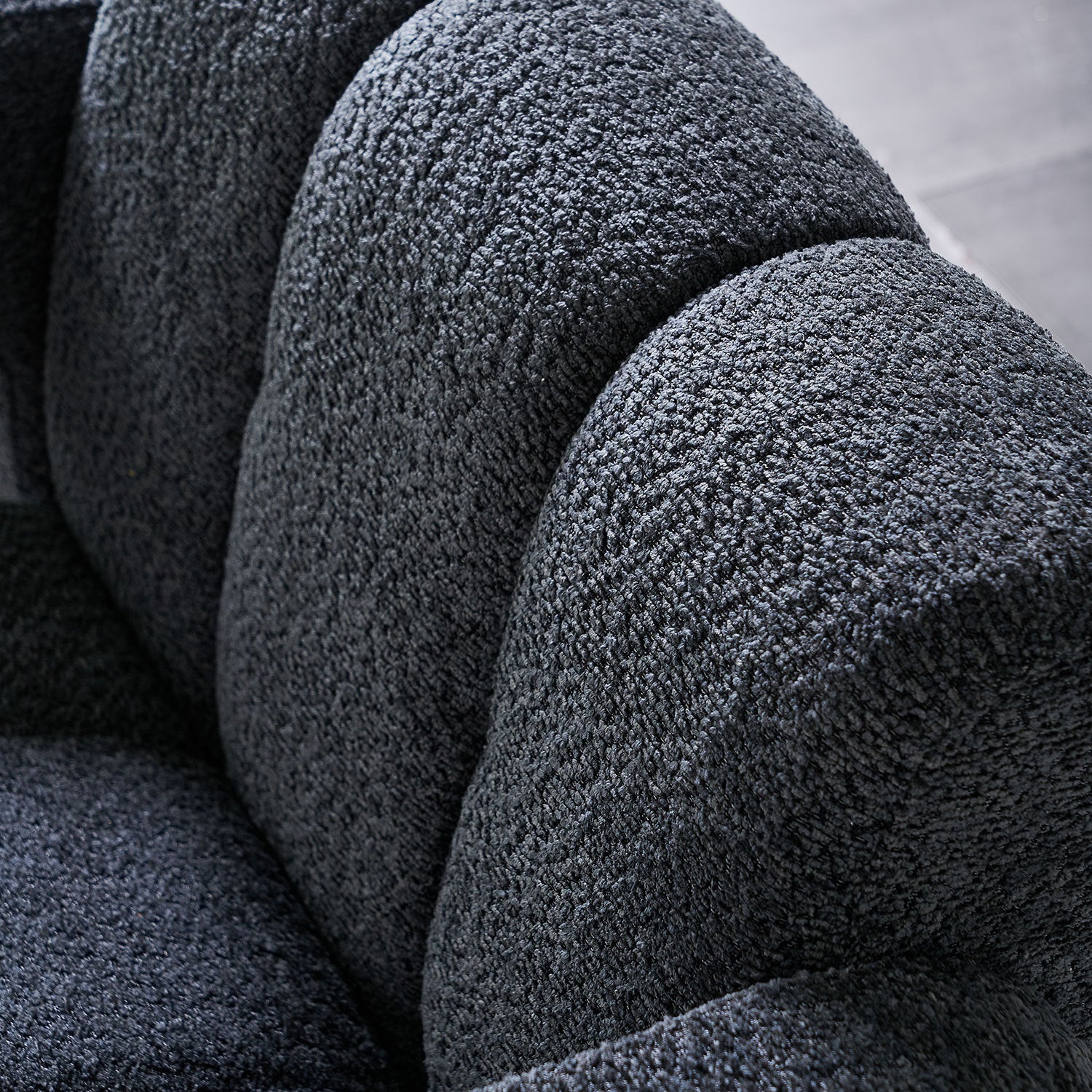 31.10" Wide Boucle Upholstered Accent Chair Dark Grey Primary Living Space Modern Fiber Foam And Polyester Fiber Pad Boucle