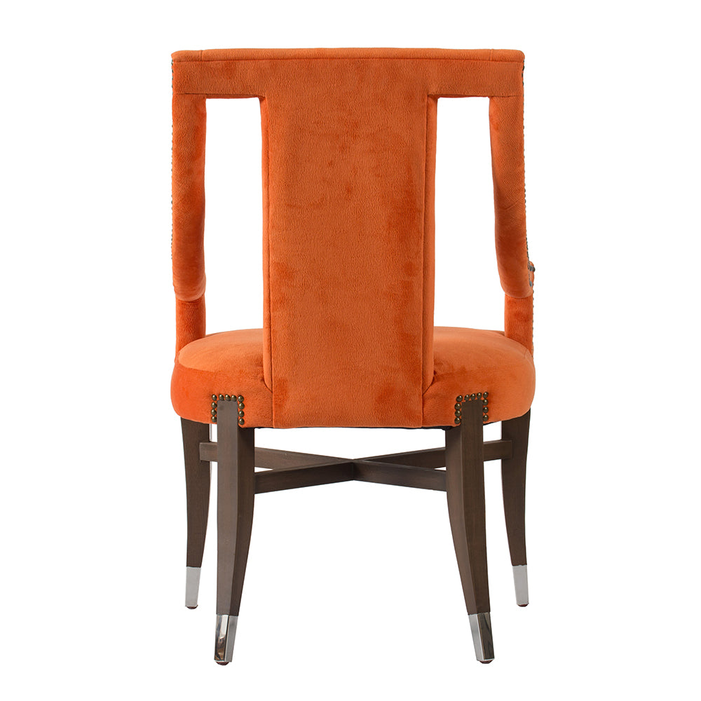Modern Accent Chair Dining Chairs, Accent Chair For Living Room Dining Room Kitchen, 23" X 24" X 36" Orange Orange Wood