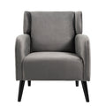 Gray Accent Chair, Fabric Upholstered Comfy Reading Armchair For Living Room, Bedroom Single Seat Sofa Chair, 27