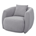 Upholstered Chair,Modern Arm Chair For Living Room And Bedroom,With 1 Pillow Grey Polyester