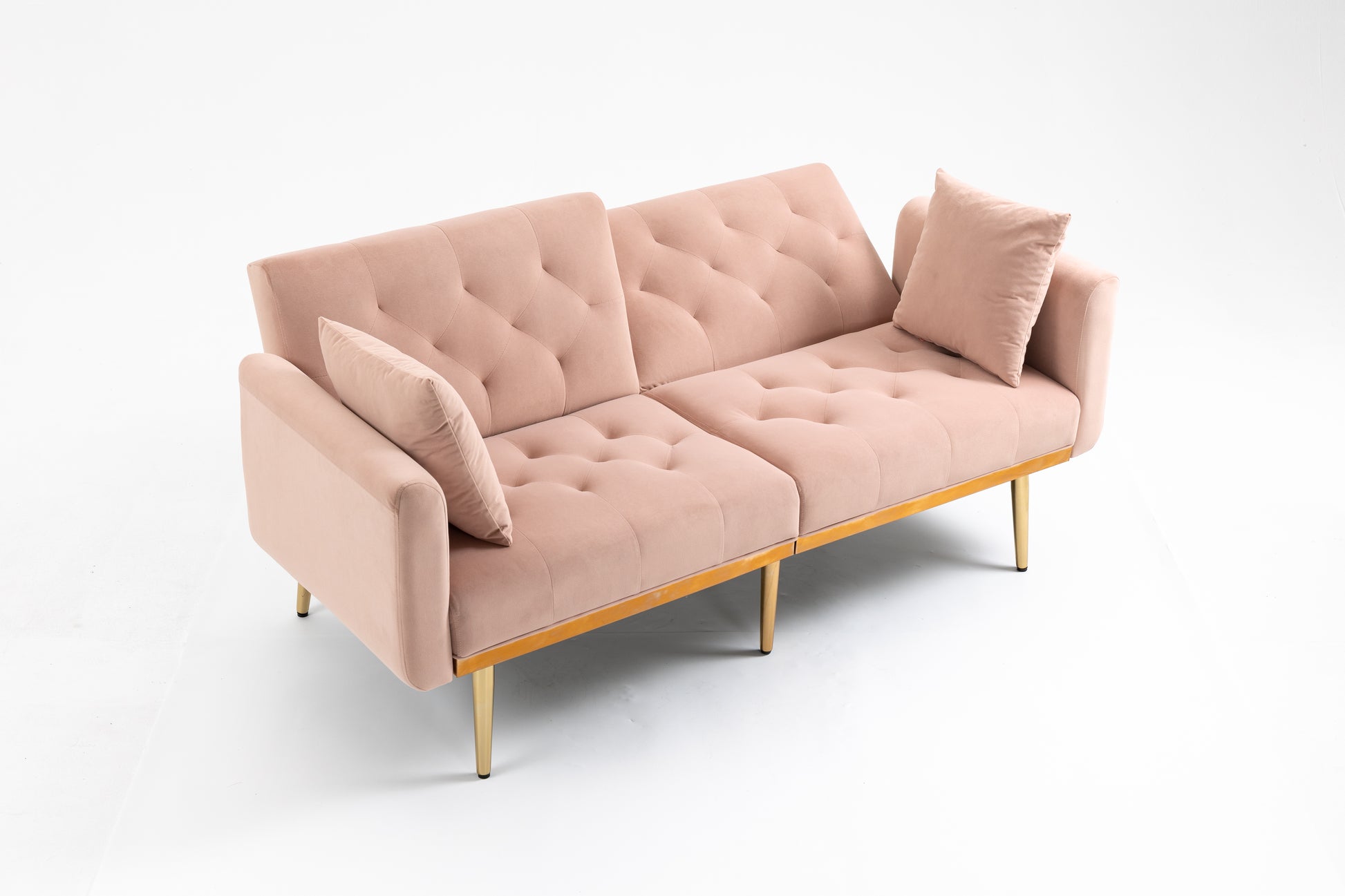 Coolmore Velvet Sofaaccent Sofa .Seat Sofa With Metal Feet Pink Polyester