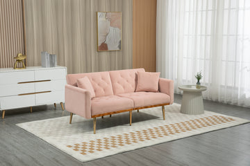 Coolmore Velvet Sofaaccent Sofa .Seat Sofa With Metal Feet Pink Polyester