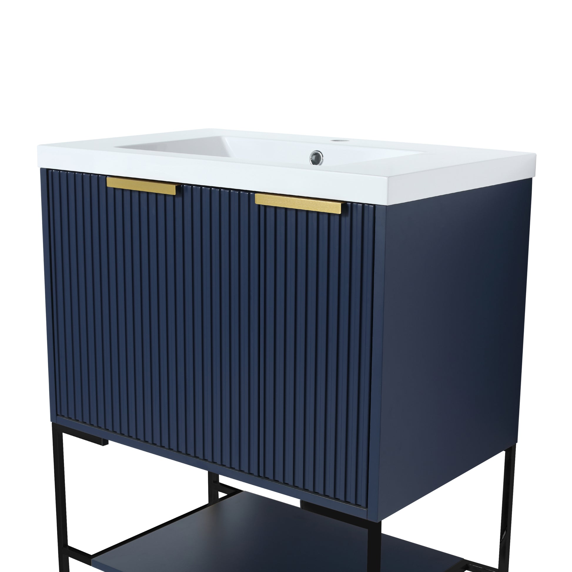30 Inch Freestanding Bathroom Vanity With Resin 1-navy blue-1-1-soft close