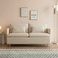 Modern Upholstered Loveseat Sofa,Beige Cotton Linen 63.8'' Beige Foam Cotton Linen 2 Seat