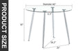 A Glass Tabletop With A Diameter Of 40 Inches And A Modern Minimalist Circular Dining Table With Electroplated Silver Metal Legs. Suitable For Restaurants, Living Rooms, And Conference Rooms.Dt 1164 Transparent Glass