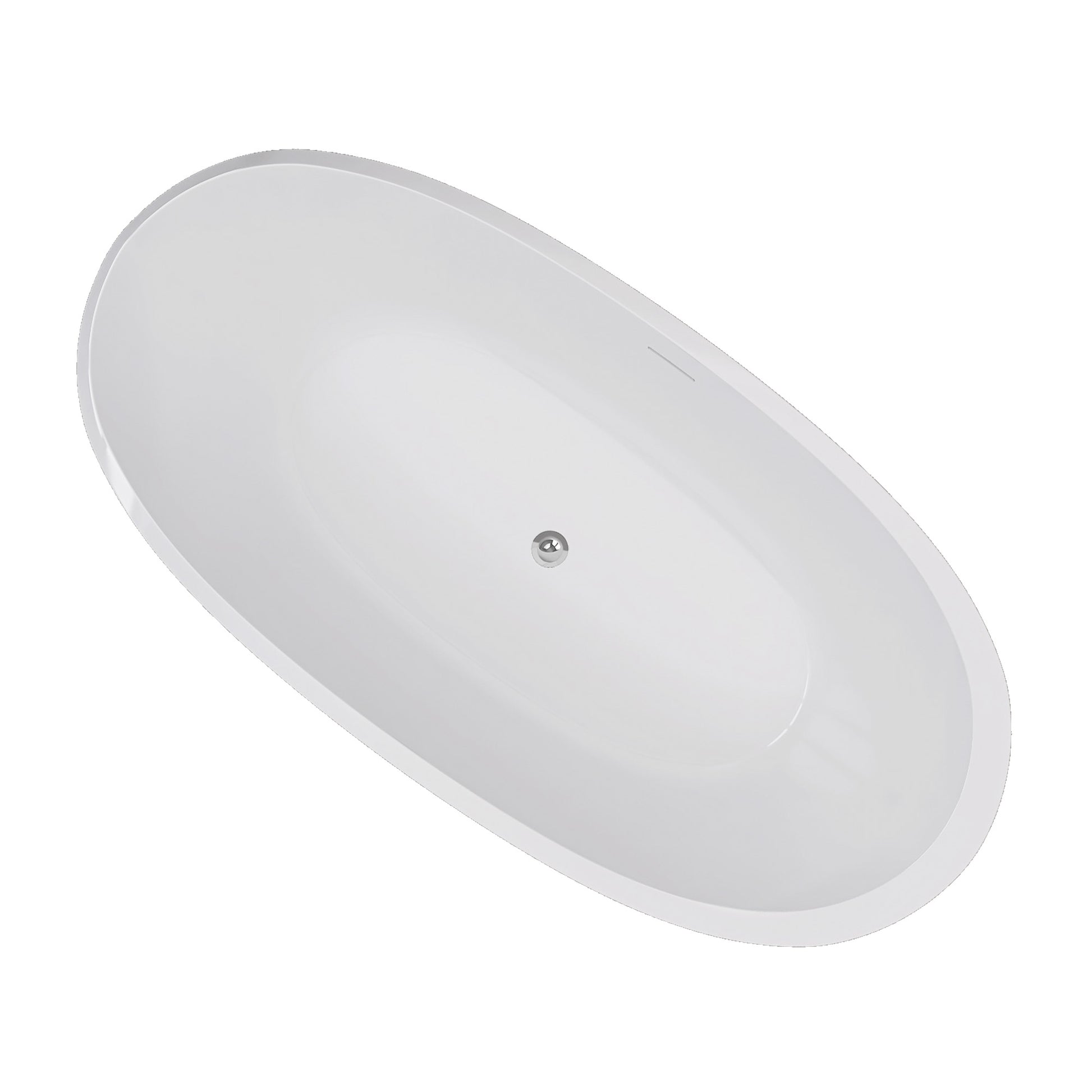 59" Acrylic Freestanding Bathtub Gloss White Modern Stand Alone Soaking Tub Adjustable With Integrated Slotted Overflow And Chrome Pop Up Drain Anti Clogging Easy To Install Gloss White Oval Bathroom Freestanding Tubs Polished 59 61 In Modern Soaking