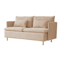 Modern Upholstered Loveseat Sofa,Beige Cotton Linen 63.8'' Beige Foam Cotton Linen 2 Seat