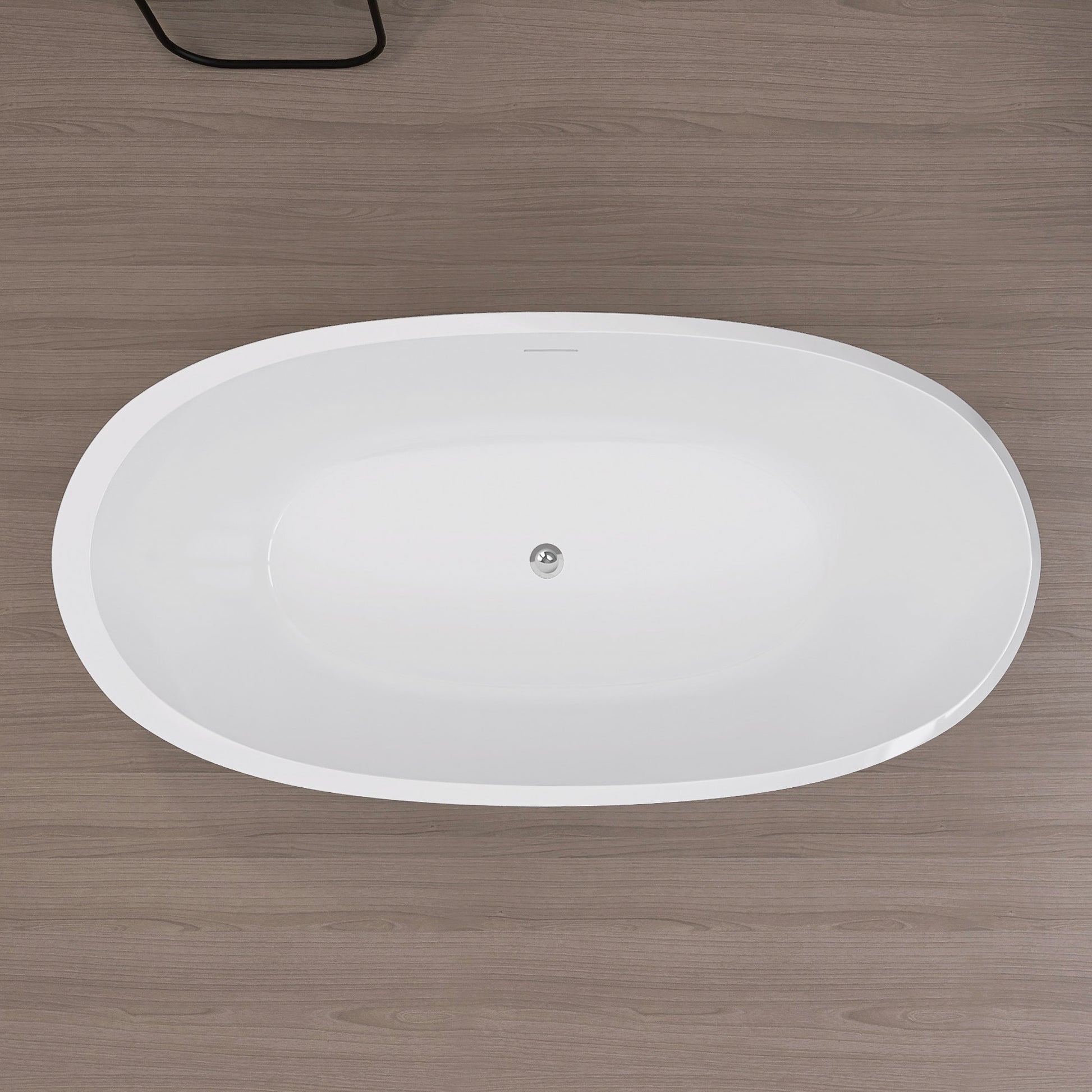 59" Acrylic Freestanding Bathtub Gloss White Modern Stand Alone Soaking Tub Adjustable With Integrated Slotted Overflow And Chrome Pop Up Drain Anti Clogging Easy To Install Gloss White Oval Bathroom Freestanding Tubs Polished 59 61 In Modern Soaking