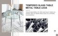 A Glass Tabletop With A Diameter Of 40 Inches And A Modern Minimalist Circular Dining Table With Electroplated Silver Metal Legs. Suitable For Restaurants, Living Rooms. W1151S00377 Dt 1164 Transparent Glass