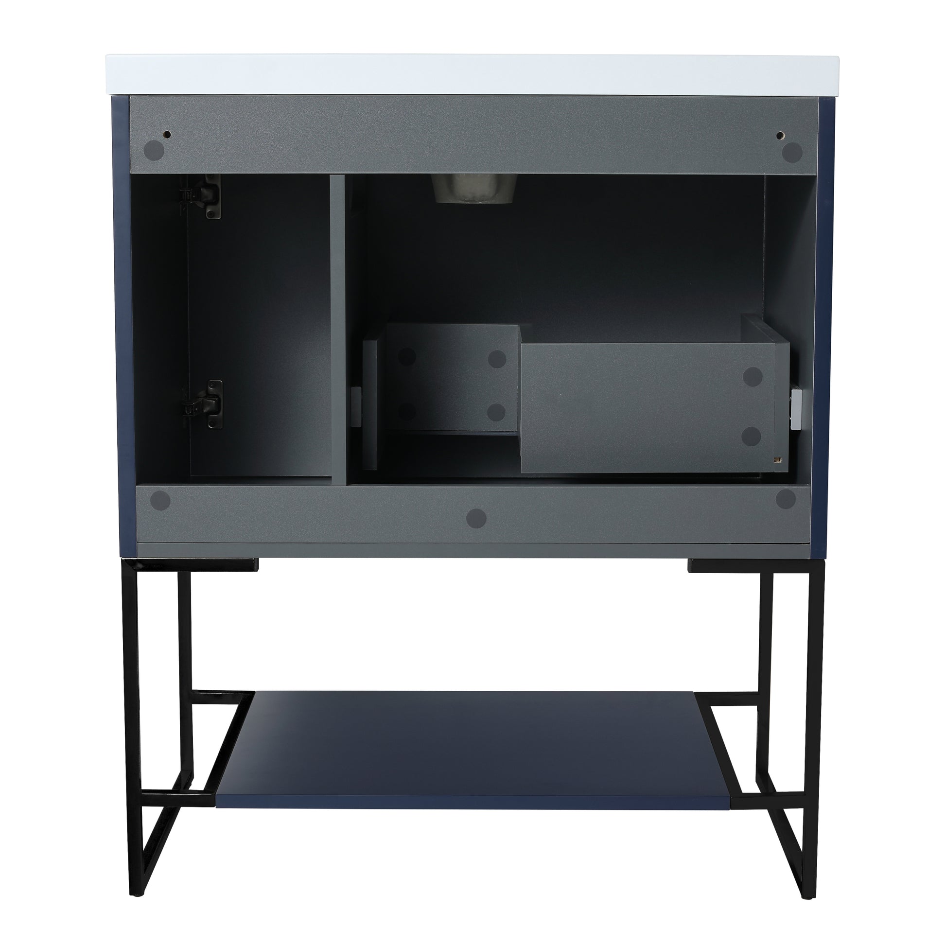 30 Inch Freestanding Bathroom Vanity With Resin 1-navy blue-1-1-soft close