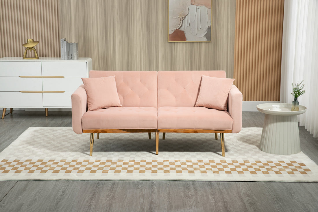 Coolmore Velvet Sofaaccent Sofa .Seat Sofa With Metal Feet Pink Polyester