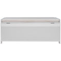 Storage Bench With 3 Shutter Shaped Doors, Shoe Bench With Removable Cushion And Hidden Storage Space White, Old Sku: Wf284226Aak White Mdf