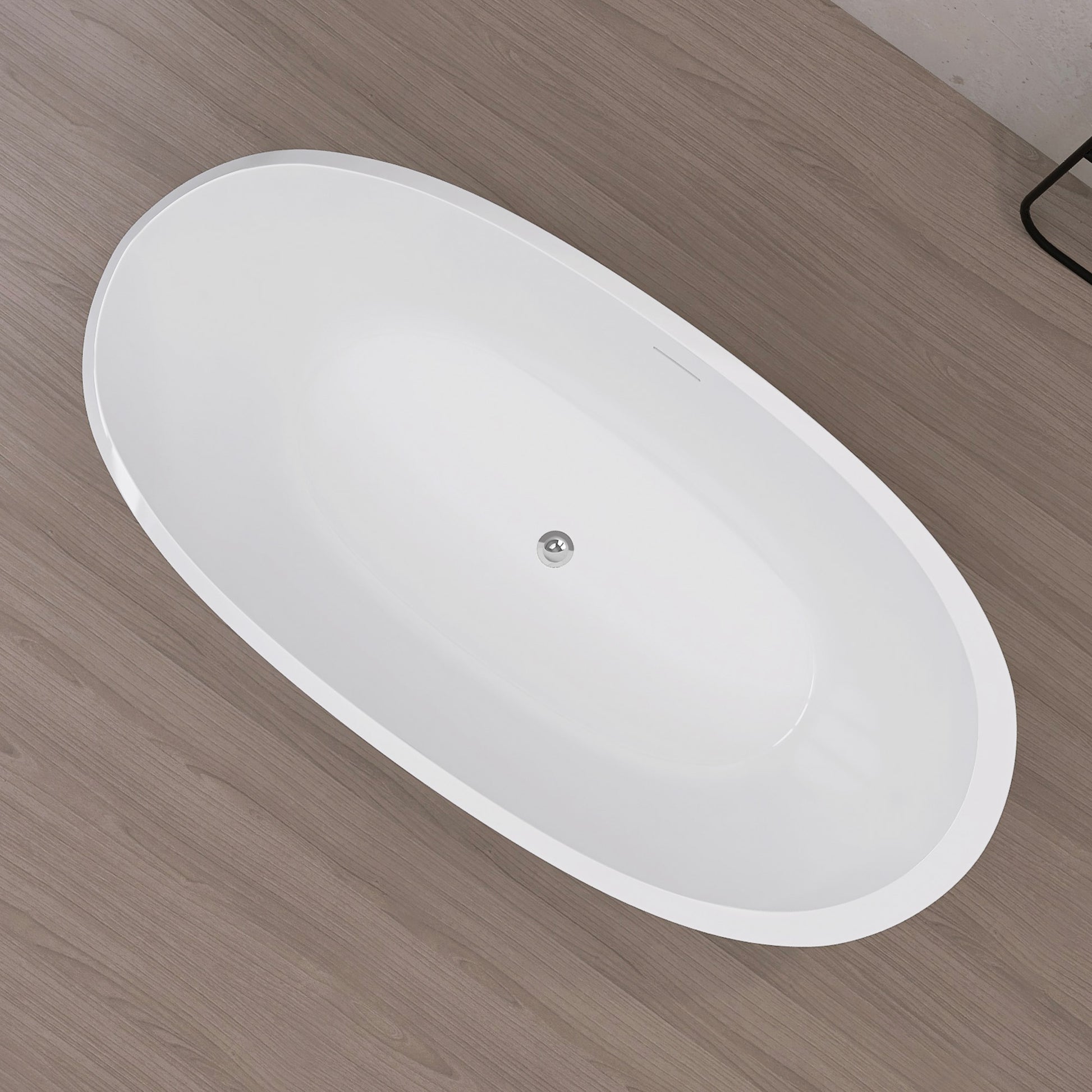 59" Acrylic Freestanding Bathtub Gloss White Modern Stand Alone Soaking Tub Adjustable With Integrated Slotted Overflow And Chrome Pop Up Drain Anti Clogging Easy To Install Gloss White Oval Bathroom Freestanding Tubs Polished 59 61 In Modern Soaking