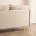 Modern Upholstered Loveseat Sofa,Beige Cotton Linen 63.8'' Beige Foam Cotton Linen 2 Seat