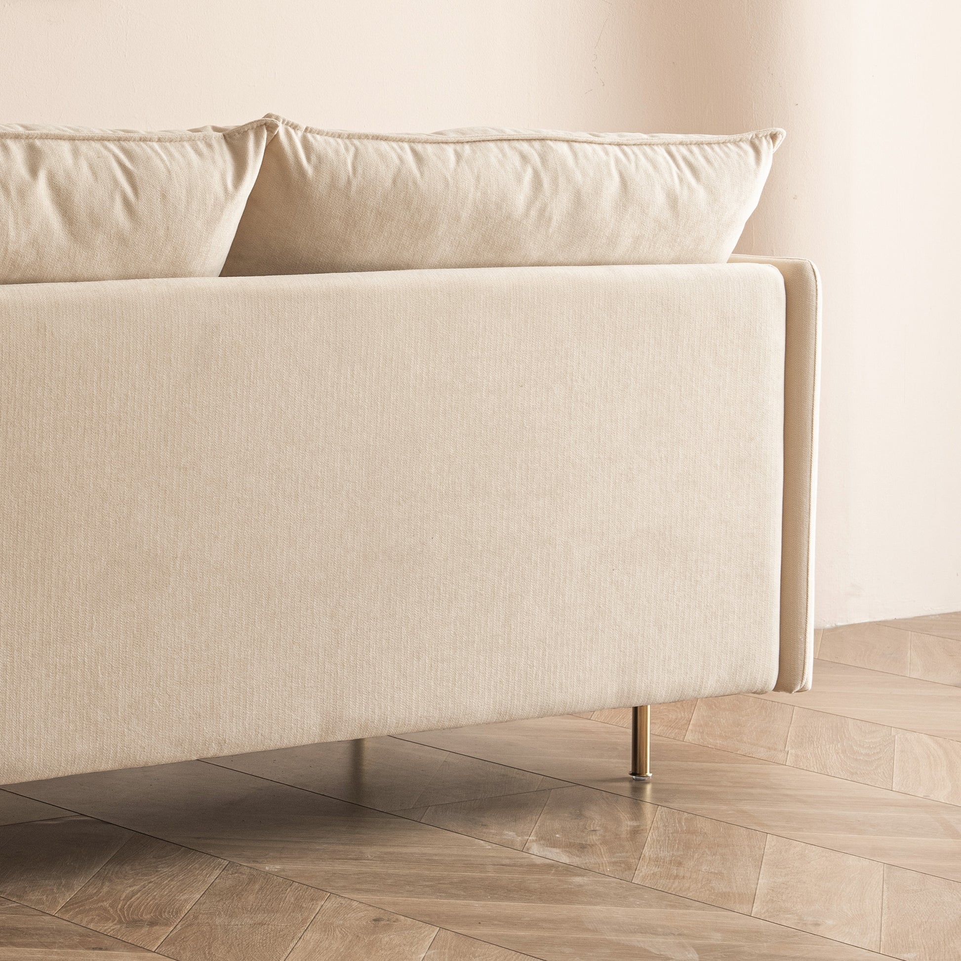 Modern Upholstered Loveseat Sofa,Beige Cotton Linen 63.8'' Beige Foam Cotton Linen 2 Seat