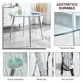 A Glass Tabletop With A Diameter Of 40 Inches And A Modern Minimalist Circular Dining Table With Electroplated Silver Metal Legs. Suitable For Restaurants, Living Rooms. W1151S00377 Dt 1164 Transparent Glass