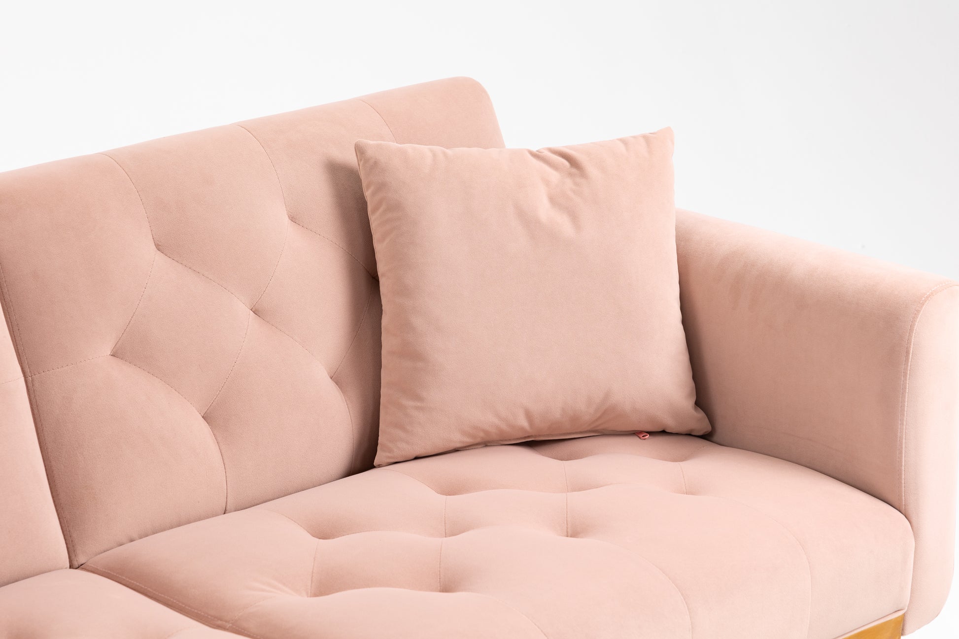 Coolmore Velvet Sofaaccent Sofa .Seat Sofa With Metal Feet Pink Polyester