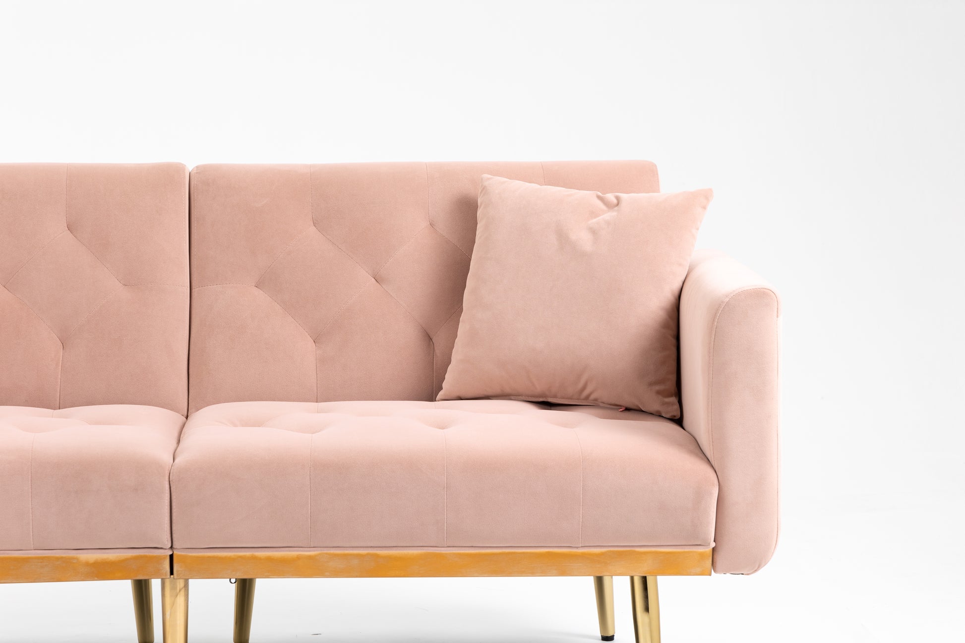 Coolmore Velvet Sofaaccent Sofa .Seat Sofa With Metal Feet Pink Polyester