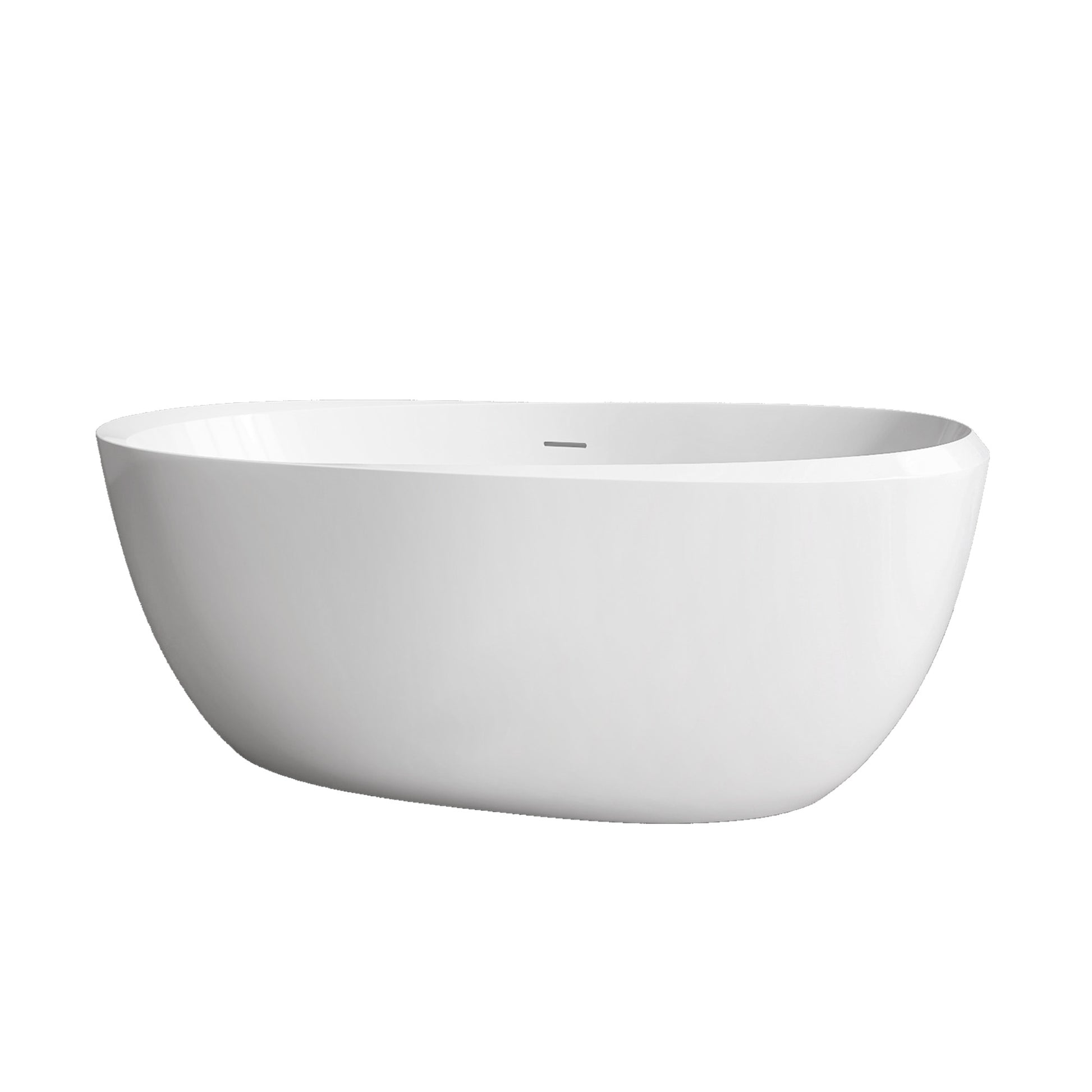 59" Acrylic Freestanding Bathtub Gloss White Modern Stand Alone Soaking Tub Adjustable With Integrated Slotted Overflow And Chrome Pop Up Drain Anti Clogging Easy To Install Gloss White Oval Bathroom Freestanding Tubs Polished 59 61 In Modern Soaking