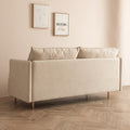 Modern Upholstered Loveseat Sofa,Beige Cotton Linen 63.8'' Beige Foam Cotton Linen 2 Seat