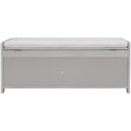 Storage Bench With 3 Shutter Shaped Doors, Shoe Bench With Removable Cushion And Hidden Storage Space Gray Wash, Old Sku: Wf284226Aae Gray Wash Mdf